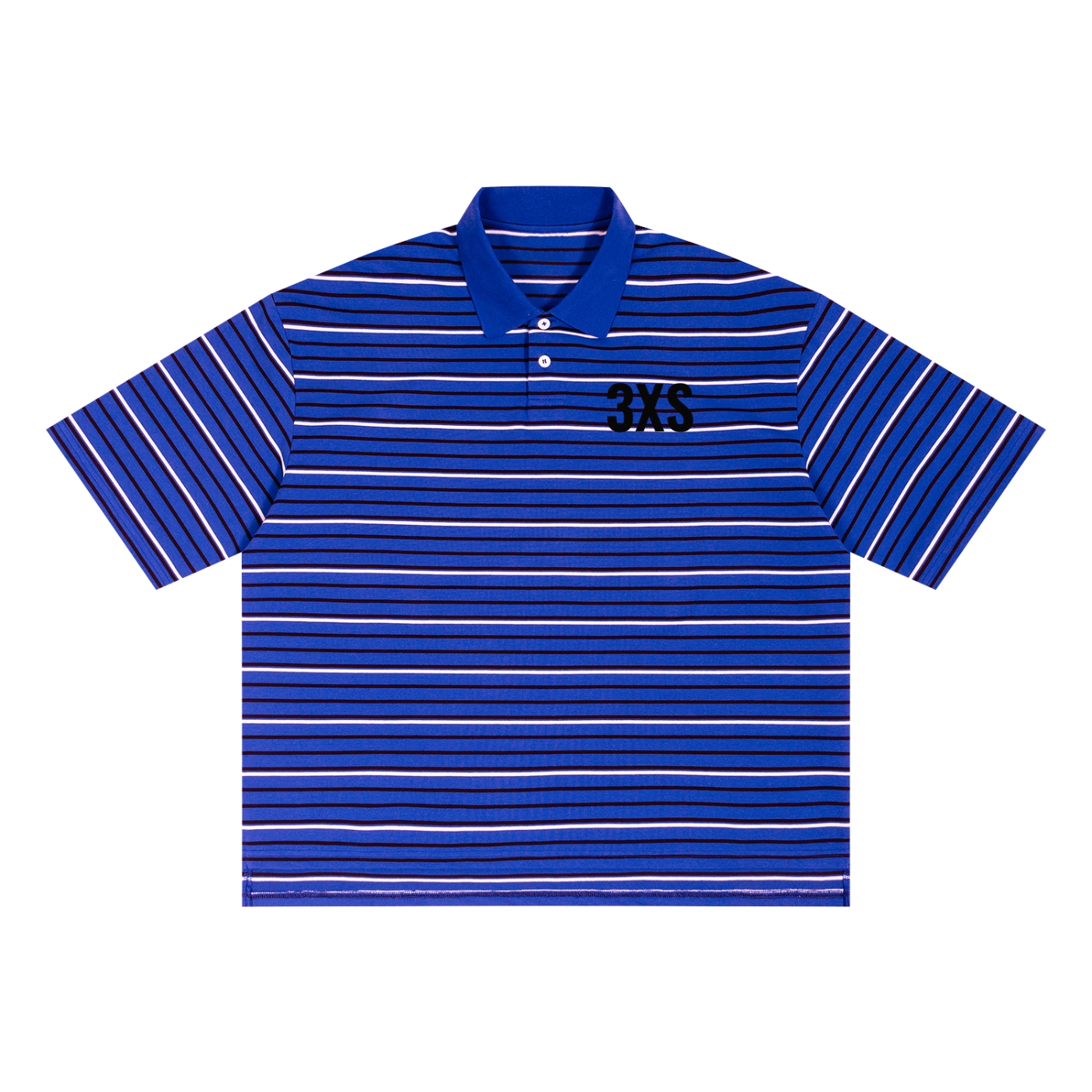 Unisex Striped Boxy Collared Polo Shirt