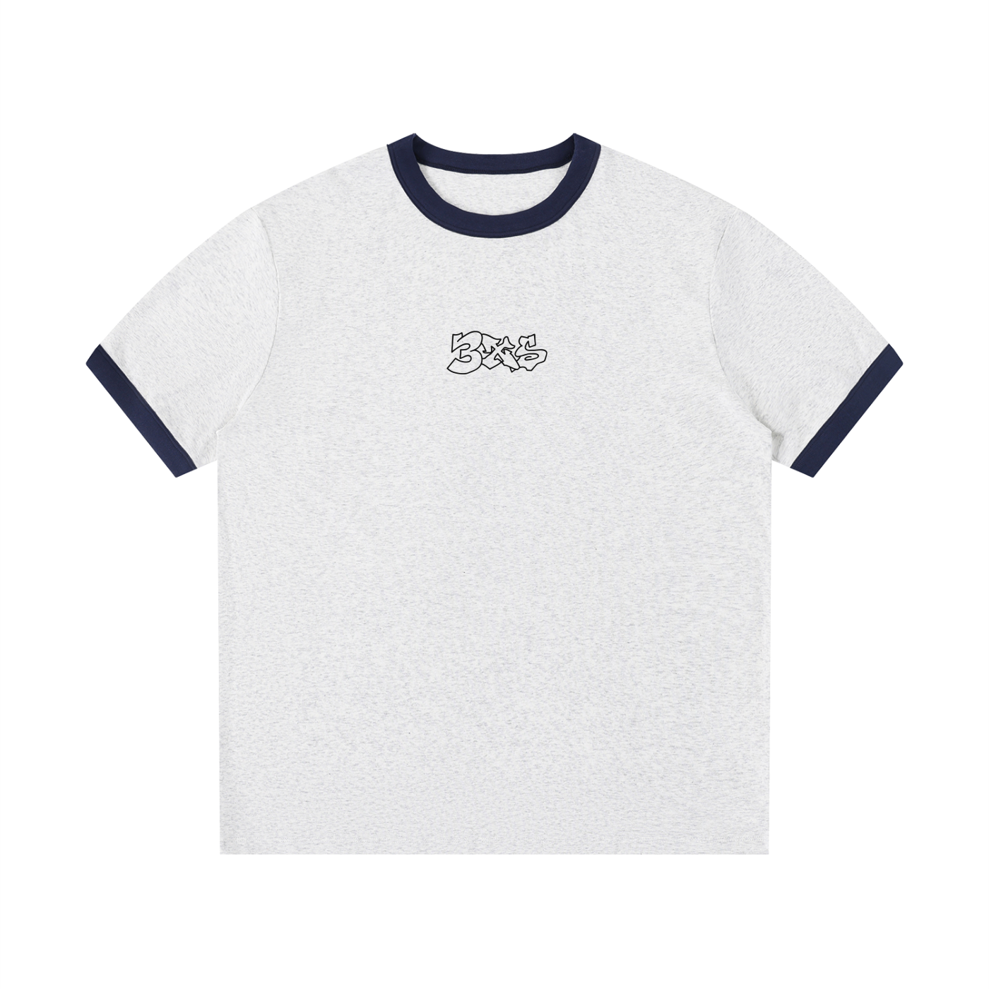 Contrast Edge Ribbed Crewneck T-Shirt