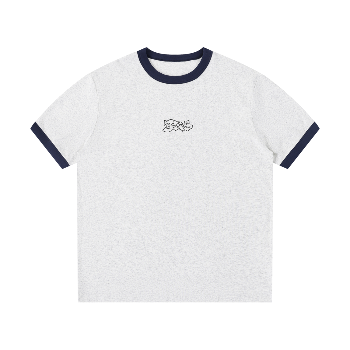 Contrast Edge Ribbed Crewneck T-Shirt