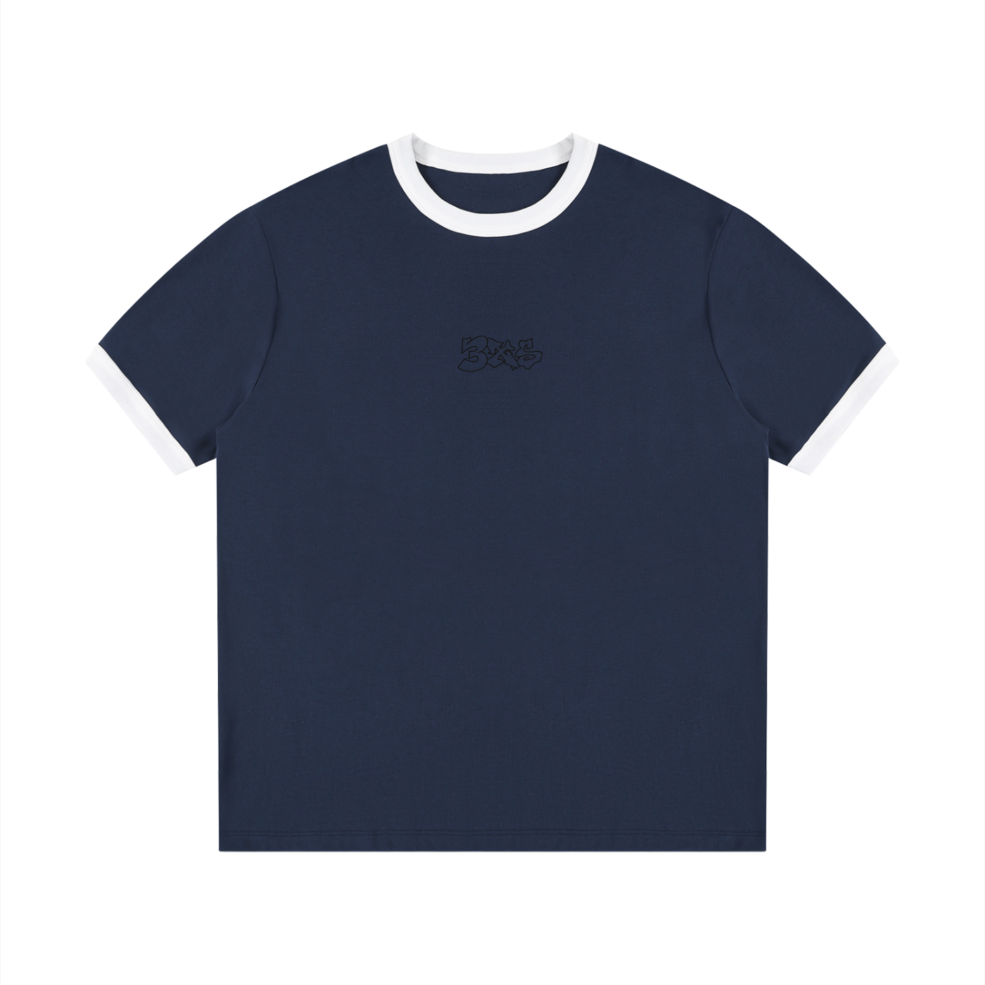 Contrast Edge Ribbed Crewneck T-Shirt