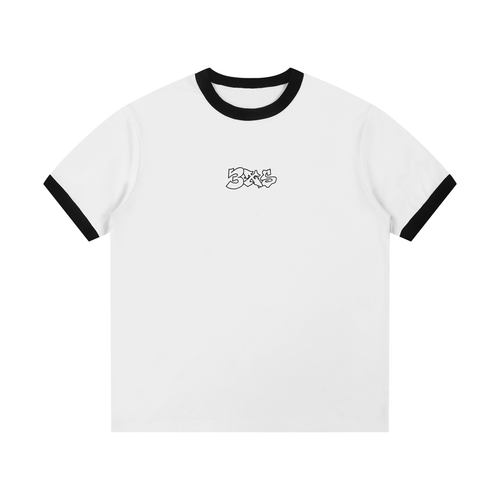 Contrast Edge Ribbed Crewneck T-Shirt